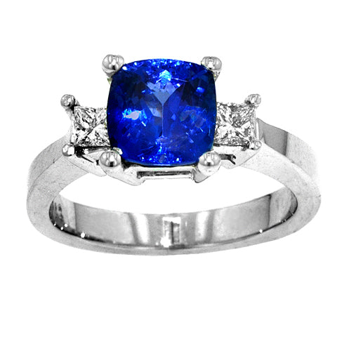 Gold TANZANITE and Diamond Ring