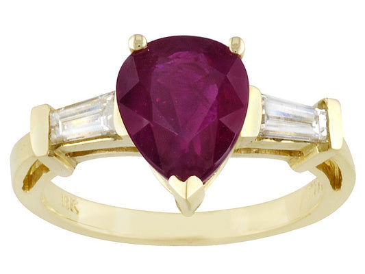 Gold Ruby and Diamond Ring