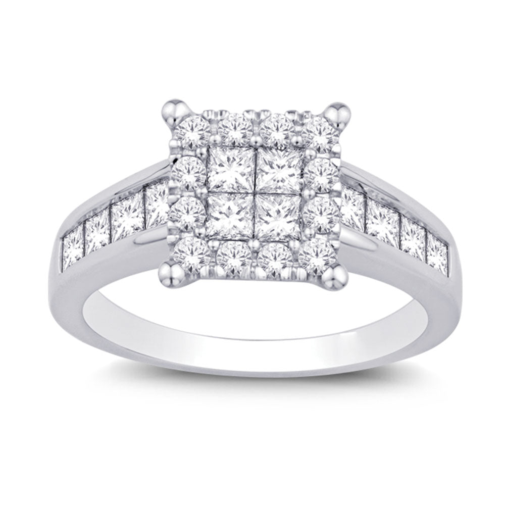 14K White Gold 1 2/5 Ct.tw Diamond Engagement Ring