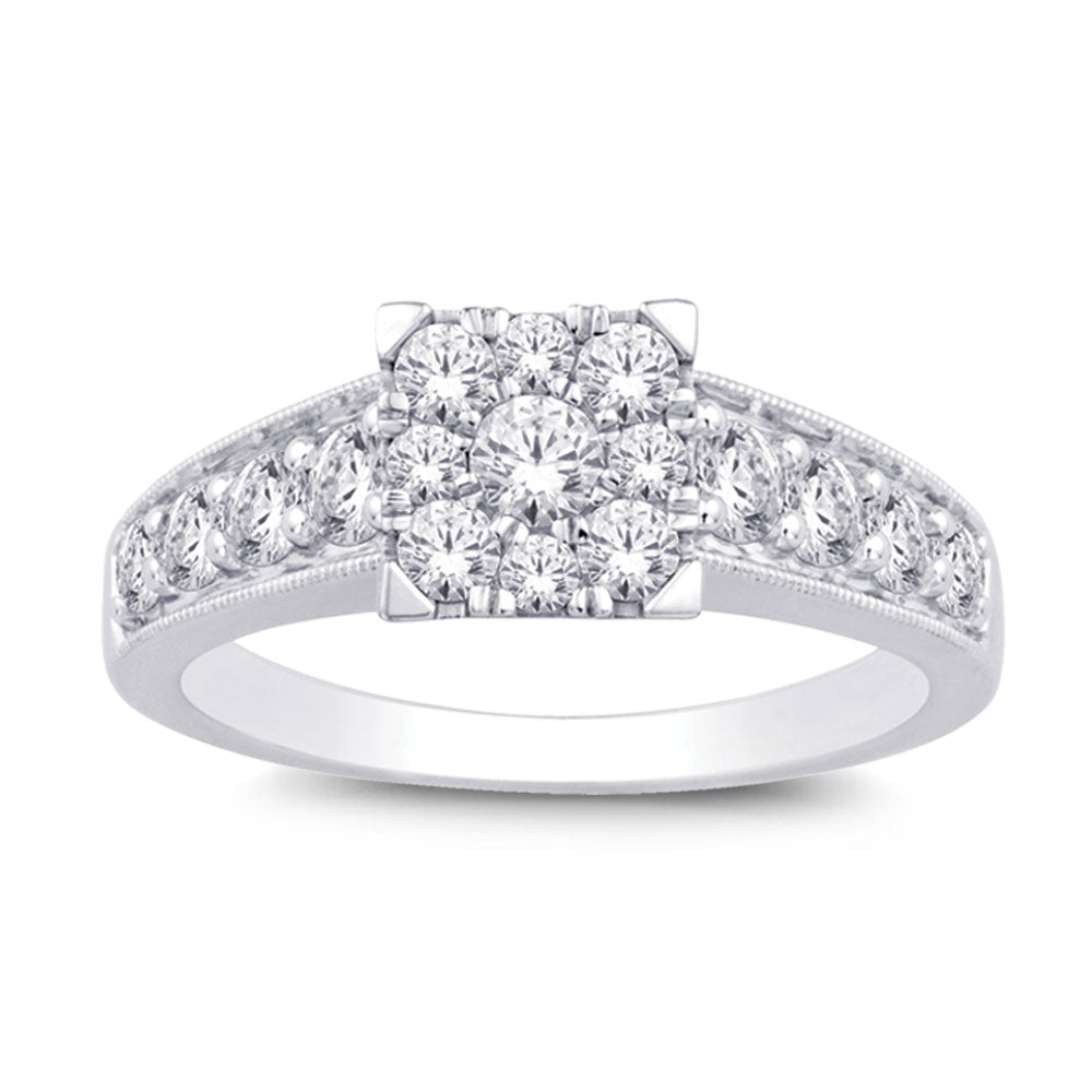 14K White Gold 1 2/5 Ct.tw Diamond Engagement Ring