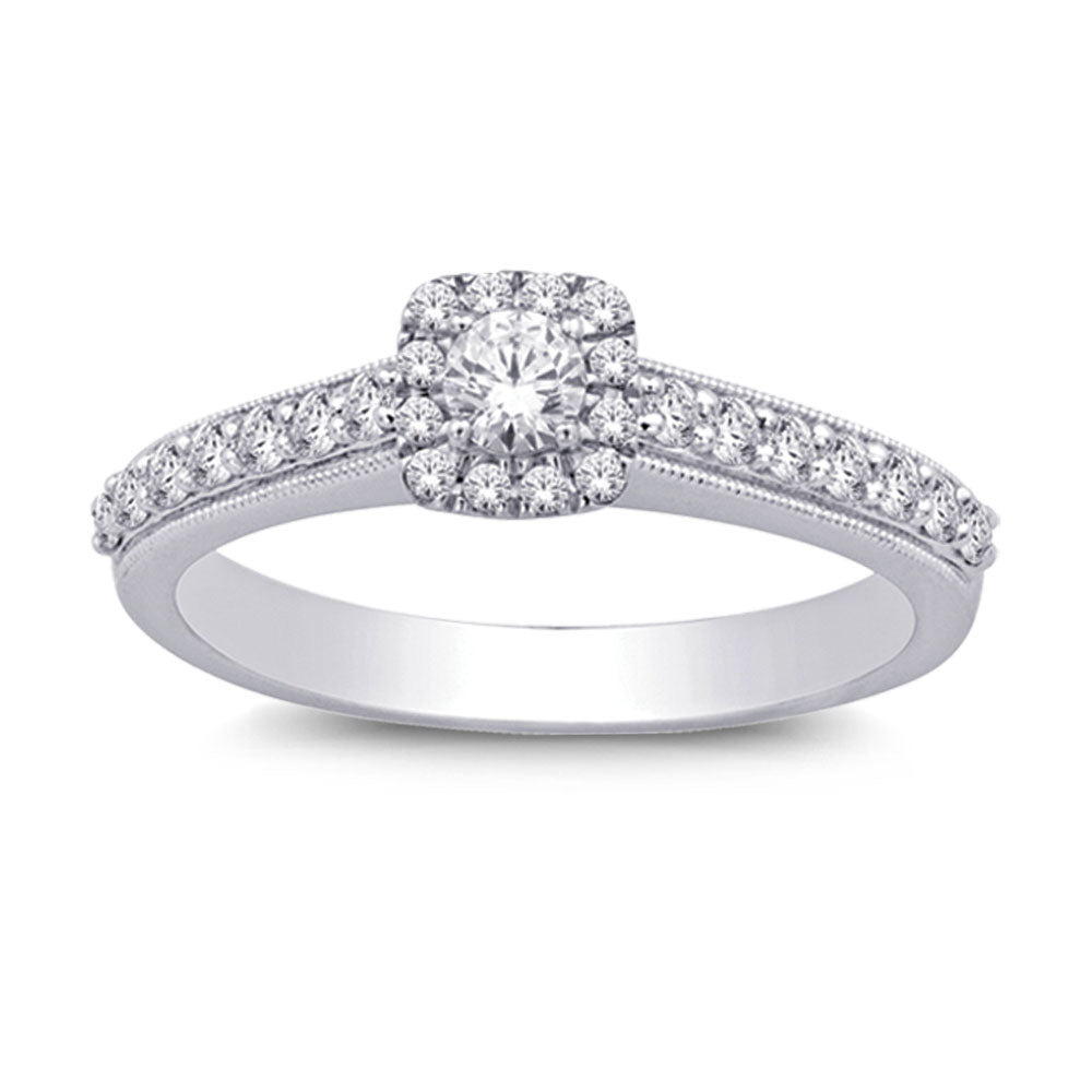 14K White Gold 5/8 Ct.tw Diamond Engagement Ring