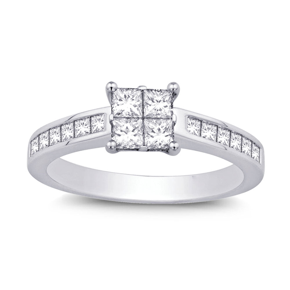 14K White Gold 4/5 Ct.tw Diamond Engagement Ring