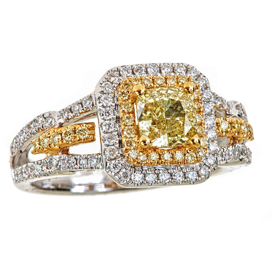 18KW YELLOW DIAMOND RING