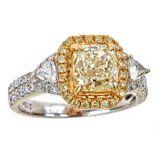 18KW YELLOW DIAMOND RING