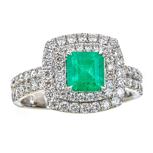 18KW EMERALD RING