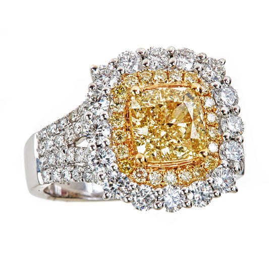 18KW YELLOW DIAMOND RING