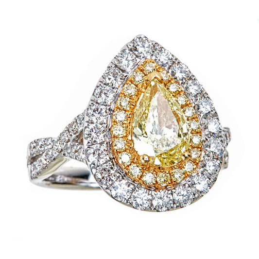 18KW YELLOW DIAMOND RING