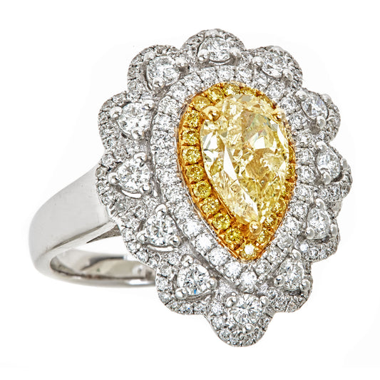 18KW YELLOW DIAMOND RING