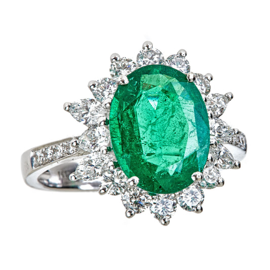 18KW EMERALD RING