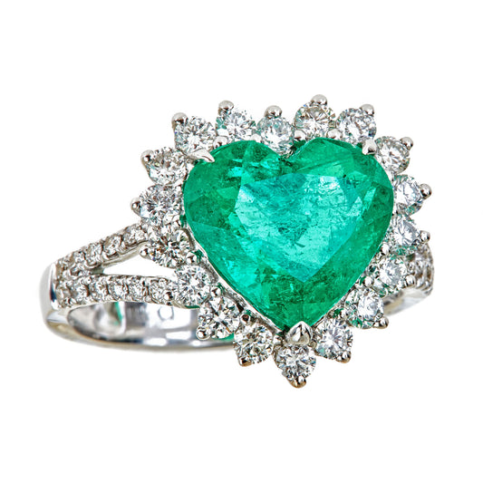 18KW EMERALD RING