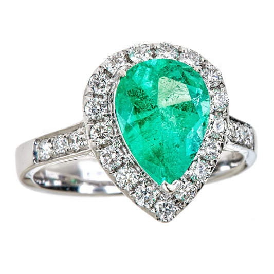 18KW EMERALD RING