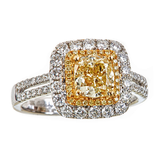 18KW YELLOW DIAMOND RING