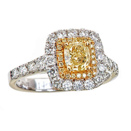 18KW YELLOW DIAMOND RING