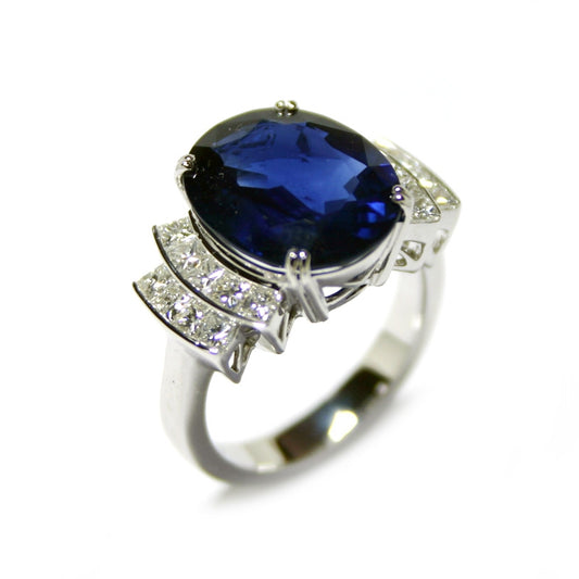 Gold Sapphire And Diamond Ring