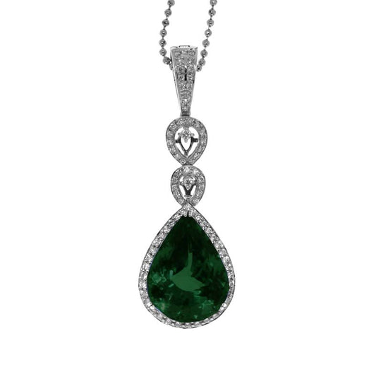 Gold Emerald and Diamond Pendant