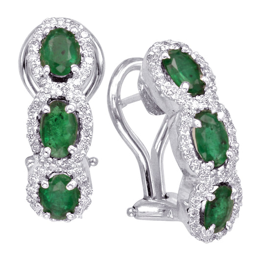 Gold emerald and Diamond Earring