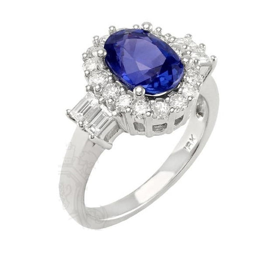 Gold Sapphire And Diamond Ring