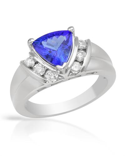 Gold TANZANITE and Diamond Ring