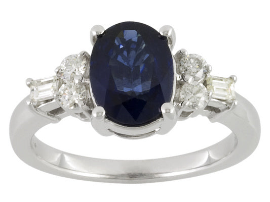 Gold Sapphire And Diamond Ring