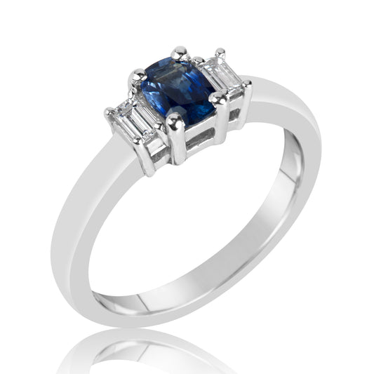 Gold Sapphire And Diamond Ring