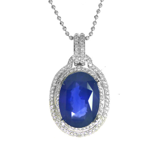 Gold Sapphire And Diamond Pendant