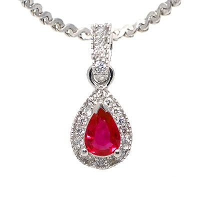 Gold Ruby And Diamond Pendant