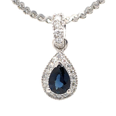 Gold Sapphire And Diamond Pendant