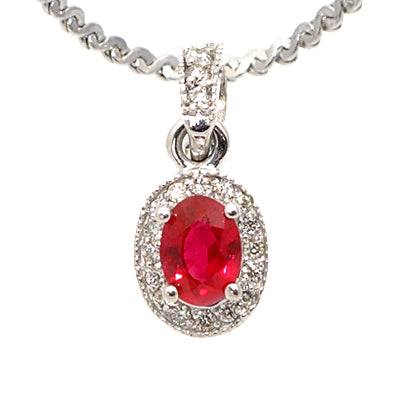 Gold Ruby And Diamond Pendant