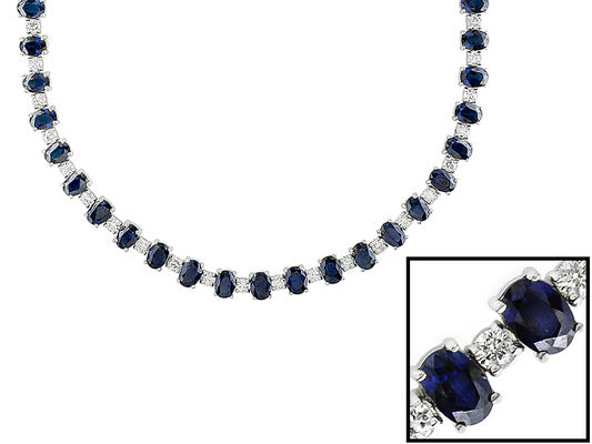 Gold Sapphire And Diamond Necklace