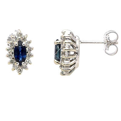 Gold Sapphire And Diamond Earring