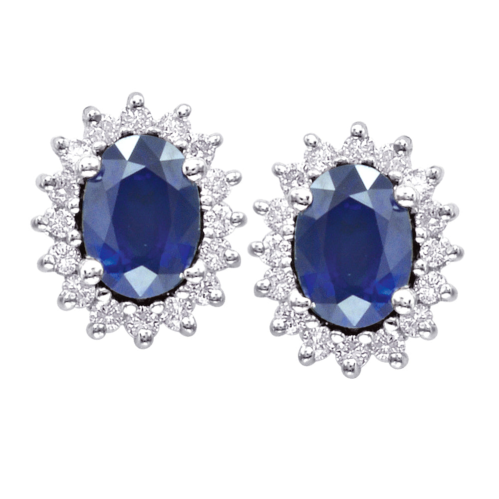 Gold Sapphire And Diamond Earring