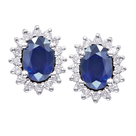Gold Sapphire And Diamond Earring