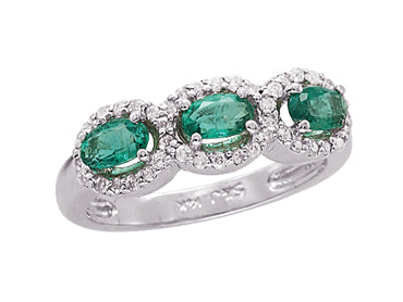 Gold Emerald and Diamond Ring