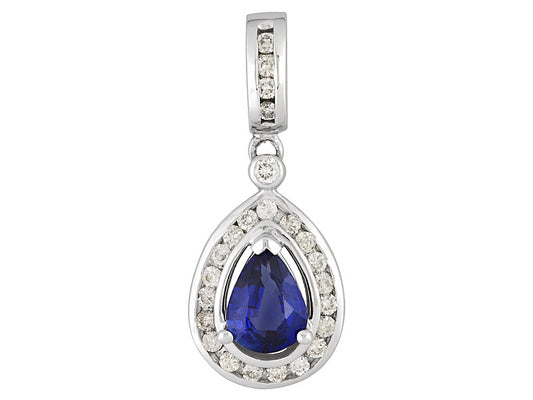 Gold Sapphire And Diamond Pendant