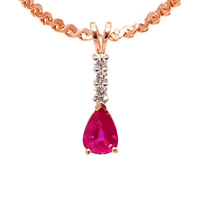 Gold Ruby And Diamond Pendant