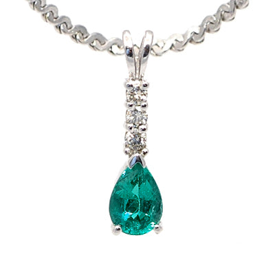Gold Emerald and Diamond Pendant