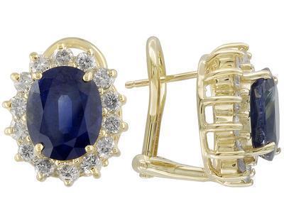 Gold Sapphire And Diamond Earring