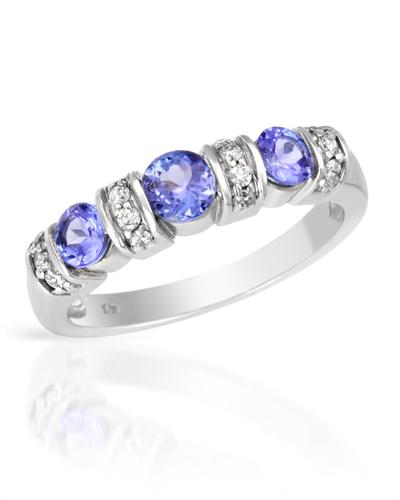 Gold TANZANITE and Diamond Ring