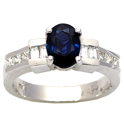 Gold Sapphire And Diamond Ring