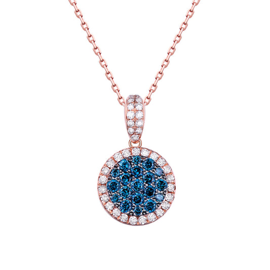 Flip Rose Gold Pendant with White and Blue Diamond