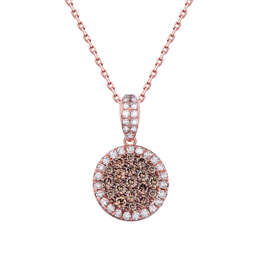 Flip Rose Gold Pendant with Brown and Blue Diamond