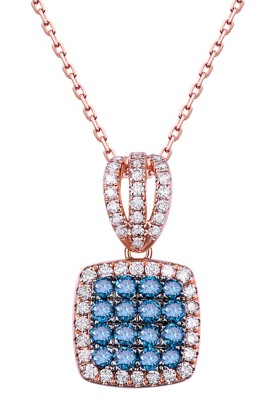 Flip Rose Gold Pendant with White and Blue Diamond