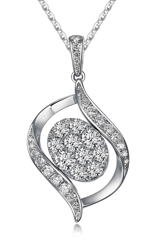Flip White Gold Pendant with Blue and White Diamond