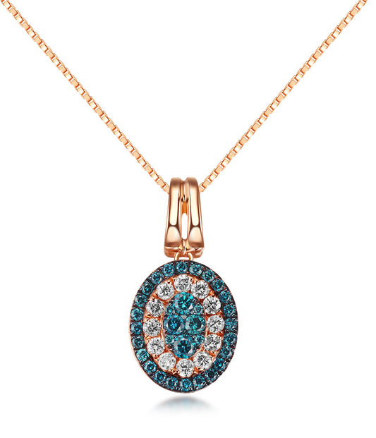 Flip Rose Gold Pendant with Blue and White Diamond