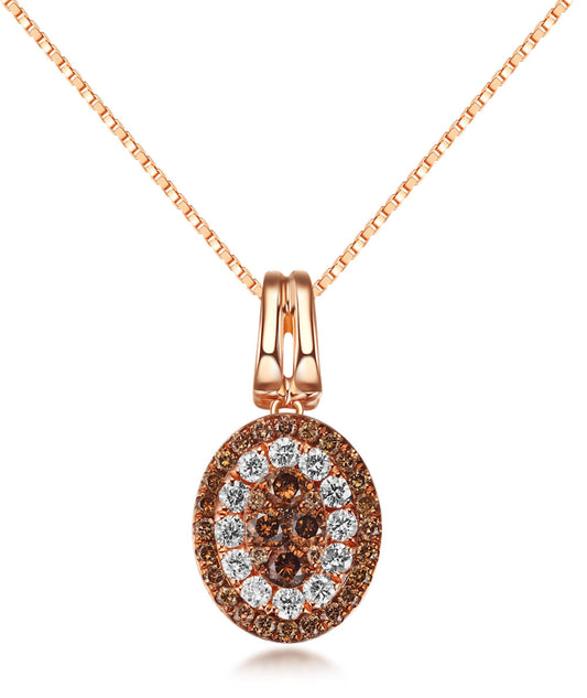 Flip Rose Gold Pendant with Brown and Blue Diamond