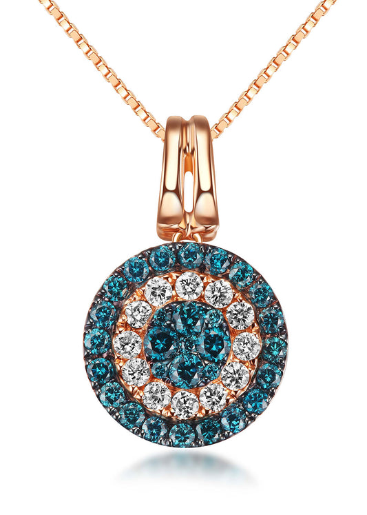 Flip Rose Gold Pendant with Blue and White Diamond