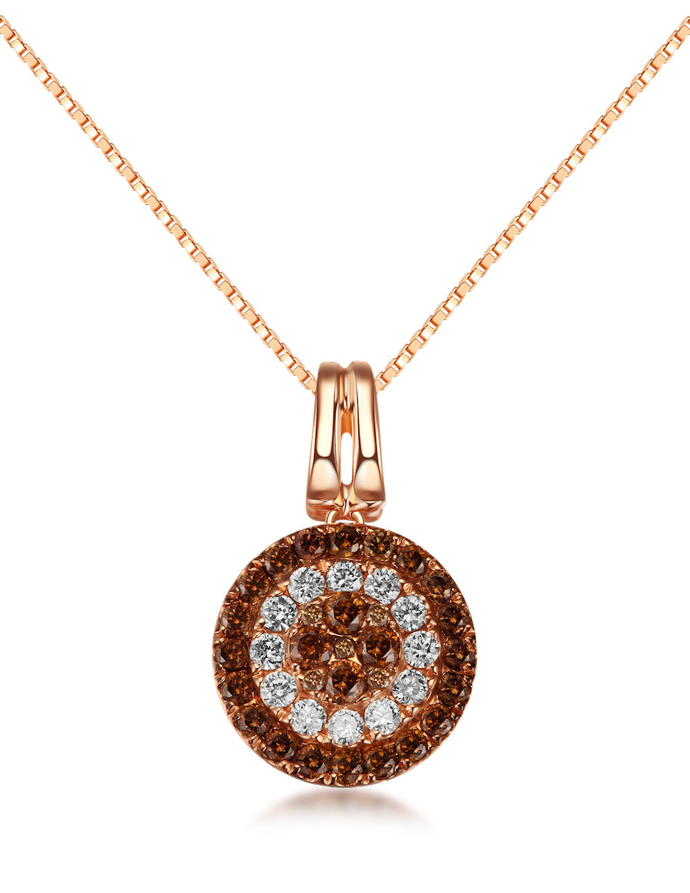 Flip Rose Gold Pendant with Brown and Blue Diamond