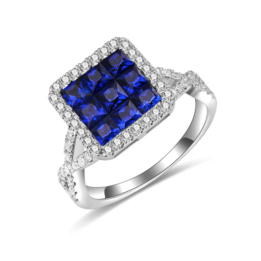 Twist Ring with Blue Sapphire