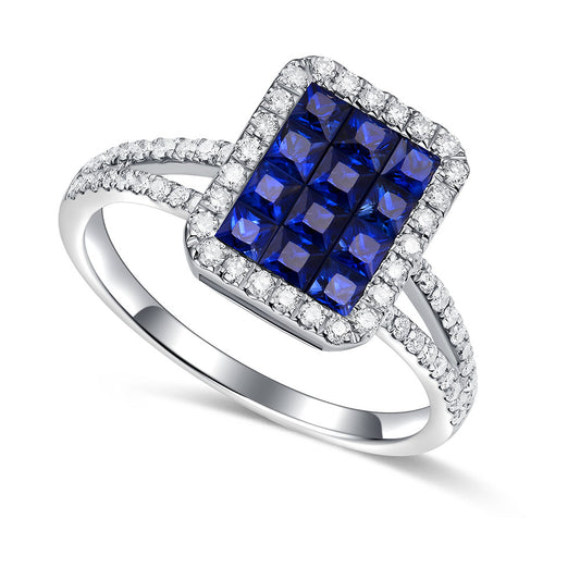 Twist Ring with Blue Sapphire