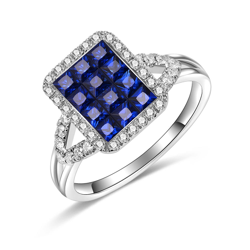Twist Ring with Blue Sapphire